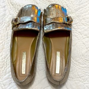 Silver Audrey Brooke Gale loafers, Size 9